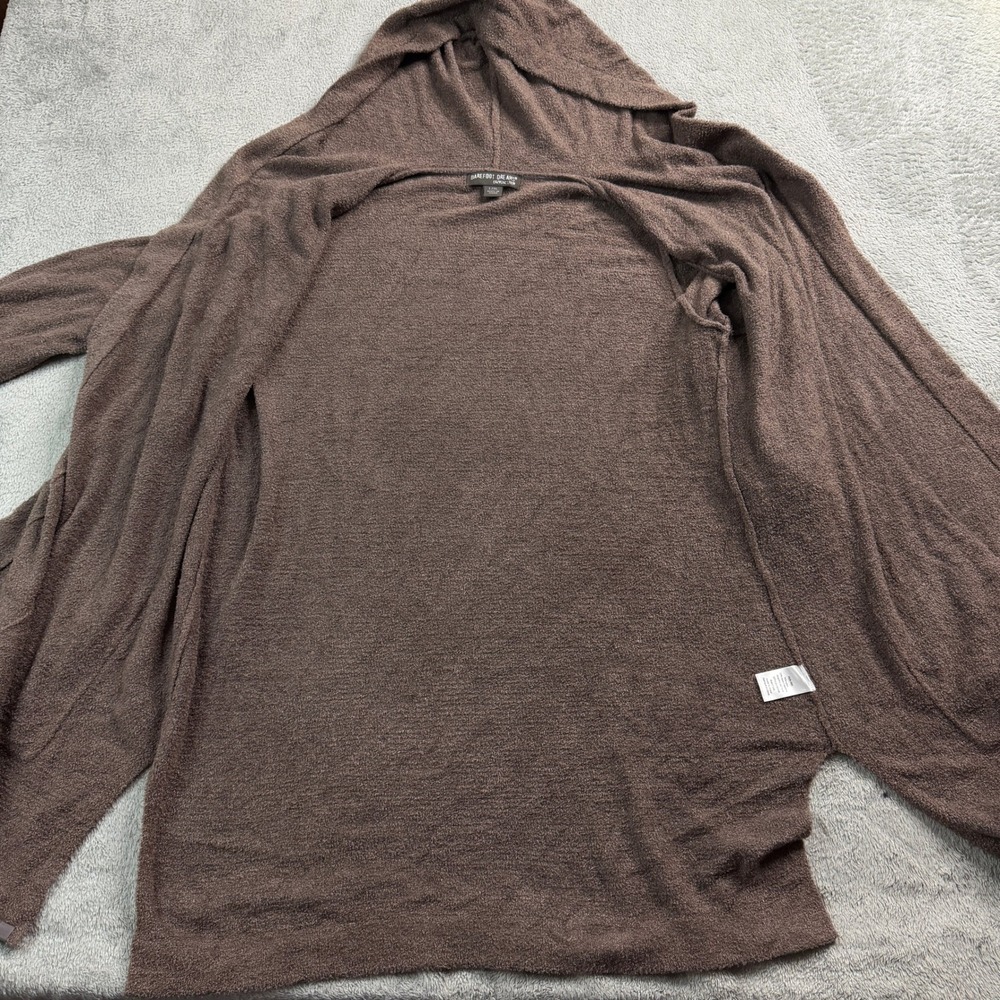 Barefoot Dreams Hooded Open-Front Cardigan - Brown - Picture 6 of 11